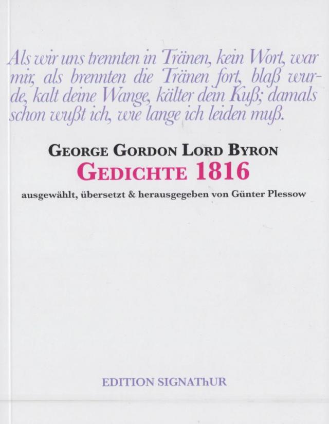 Lord Byron GEDICHTE 1816