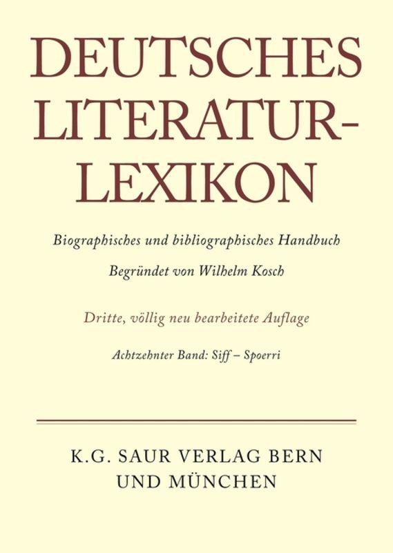 Deutsches Literatur-Lexikon / Siff - Spoerri