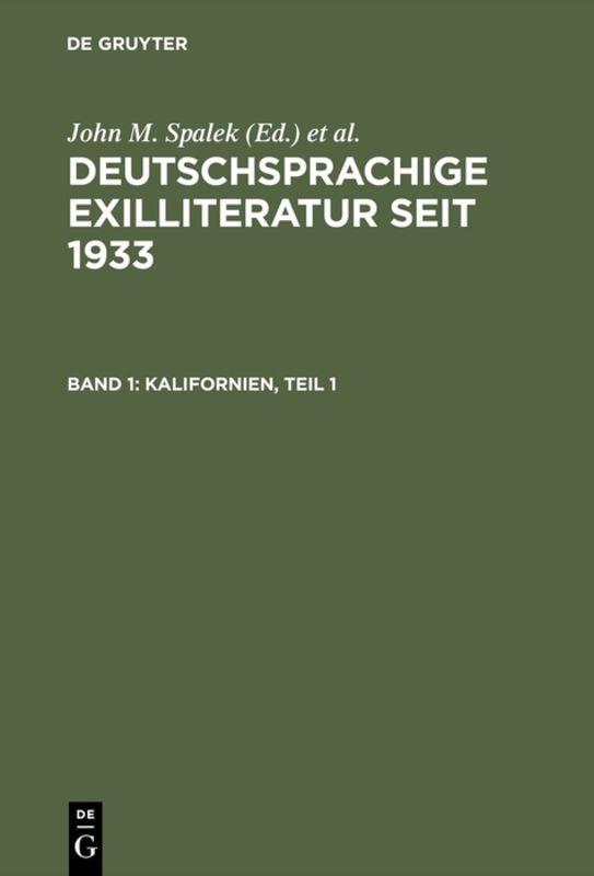 Deutschsprachige Exilliteratur seit 1933 / Kalifornien