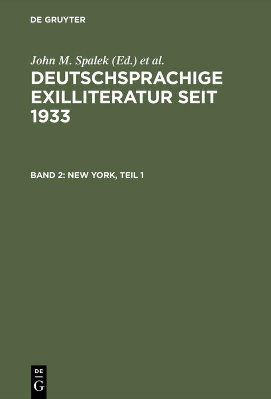 Deutschsprachige Exilliteratur seit 1933 / New York