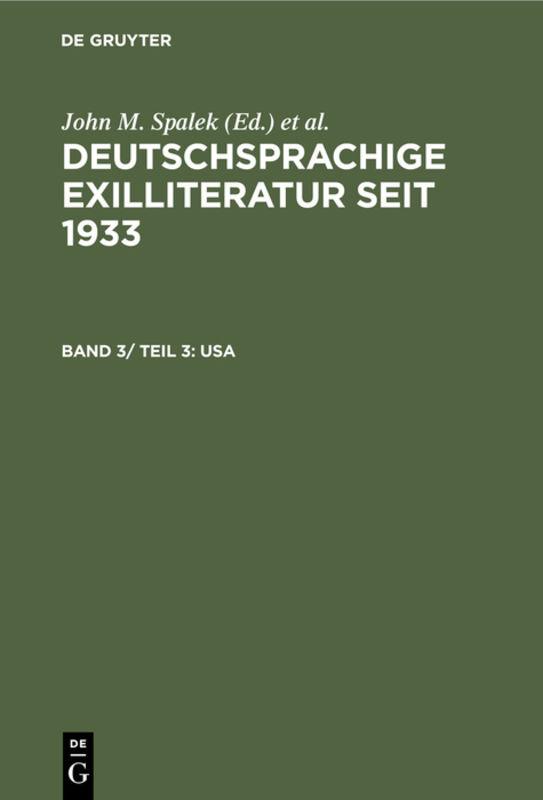 Deutschsprachige Exilliteratur seit 1933 / USA