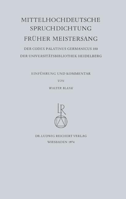 Mittelhochdeutsche Spruchdichtung – Früher Meistersang