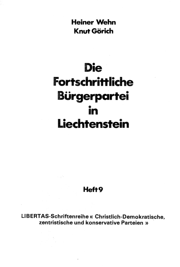 Die Fortschrittliche Bürgerpartei in Liechtenstein