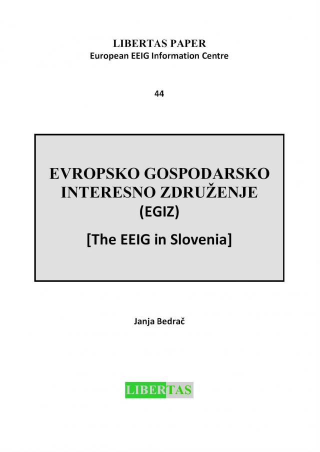 Evropsko Gospodarsko Interesno Zdruzenje (EGIZ) -  The EEIG in Slovenia