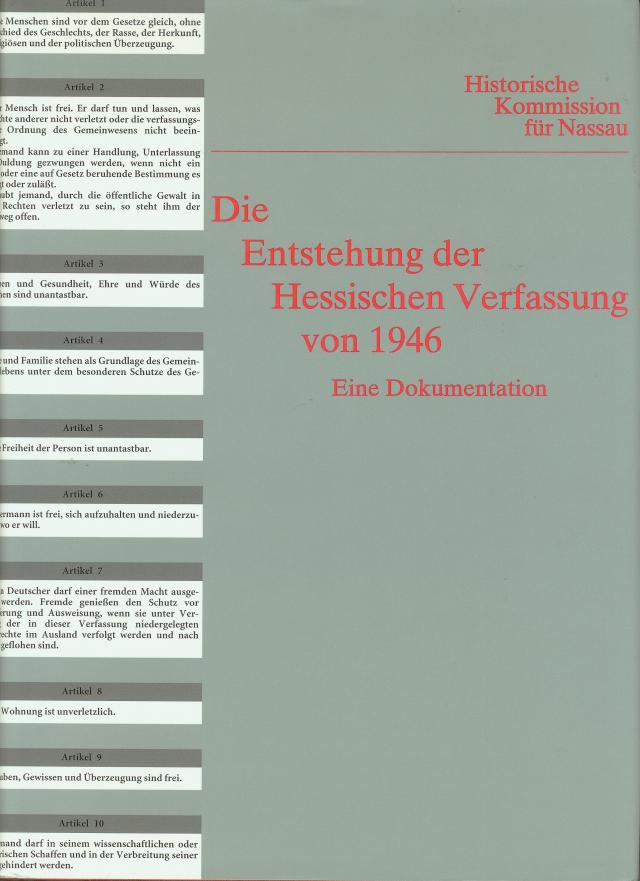 Die Entstehung der Hessischen Verfassung von 1946