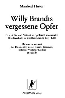 Willy Brandts vergessene Opfer
