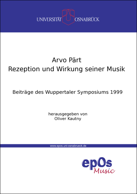 Arvo Pärt - Rezeption und Wirkung seiner Musik