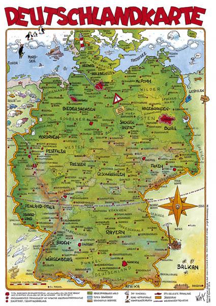 Cartoonlandkarten / Deutschlandkarte