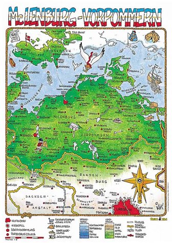 Cartoonlandkarte Mecklenburg-Vorpommern