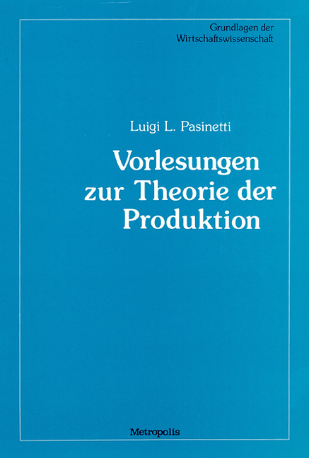 Vorlesungen zur Theorie der Produktion