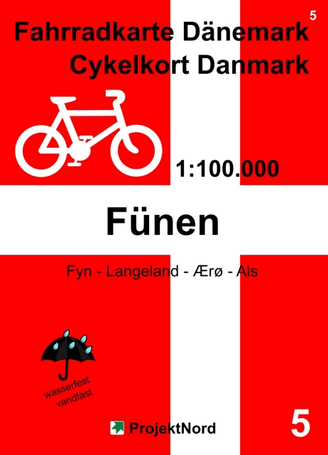 5 Fahrradkarte Dänemark / Cykelkort Danmark 1:100.000 - Fünen
