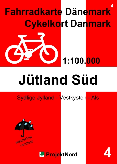 4 Fahrradkarte Dänemark / Cykelkort Danmark 1:100.000 - Jütland Süd