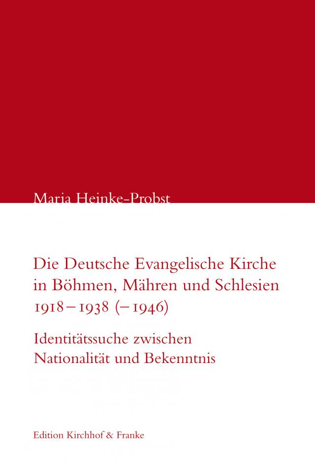 Die Deutsche Evangelische Kirche in Böhmen, Mähren und Schlesien 1918–1938 (–1946)