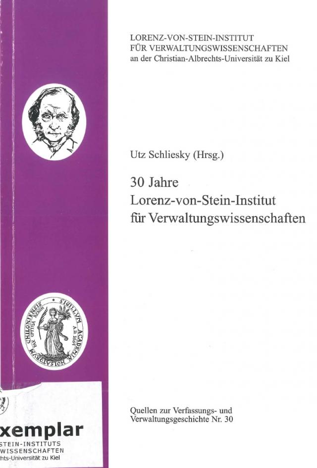 30 Jahre Lorenz-von-Stein-Institut für Verwaltungswissenschaften