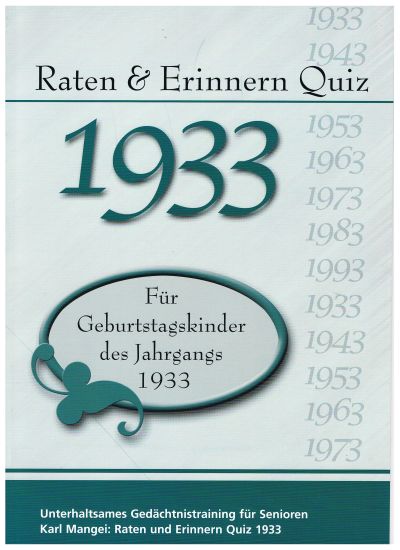 Raten und Erinnern Quiz 1933