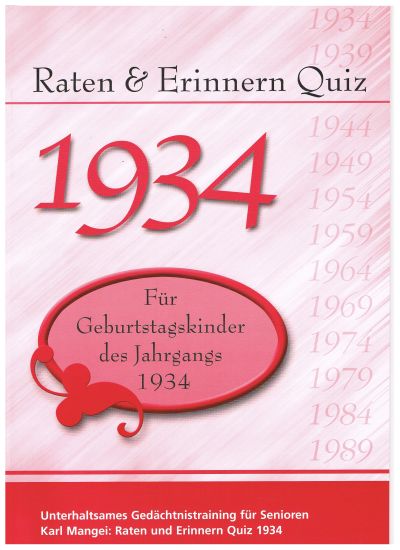 Raten und Erinnern Quiz 1934