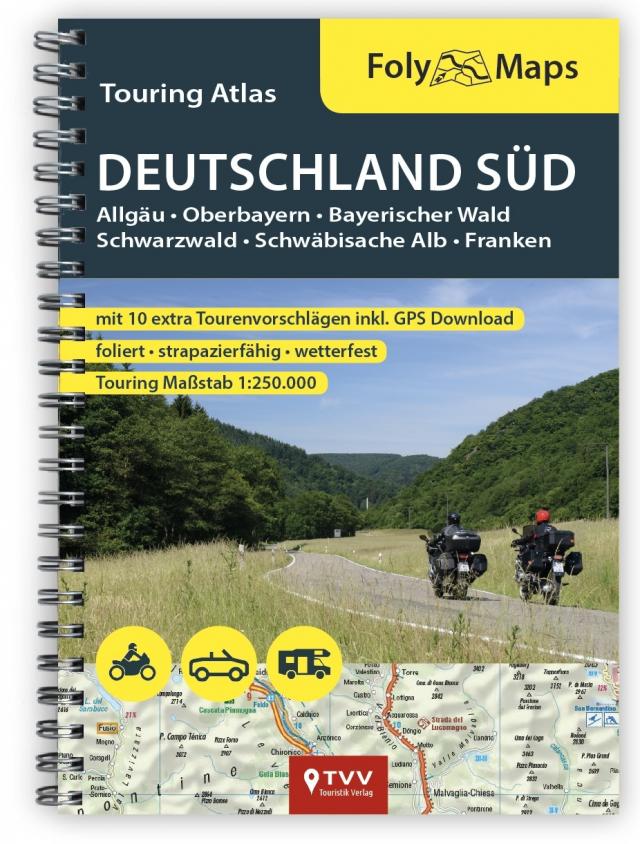 FolyMaps Touring Atlas Deutschland Süd 1:250.000