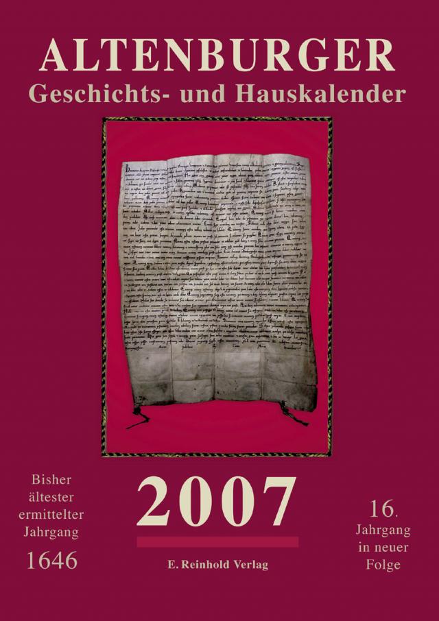 Altenburger Geschichts- und Hauskalender / Altenburger Geschichts- und Hauskalender