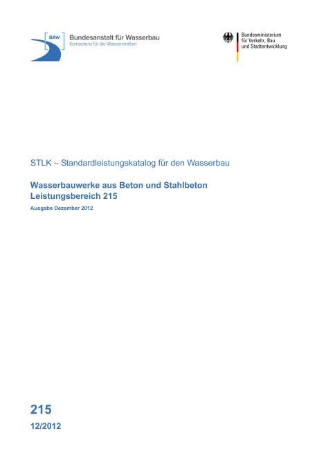 Leistungsbereich 215: Wasserbauwerke aus Beton und Stahlbeton, Ausgabe Dezember 2012