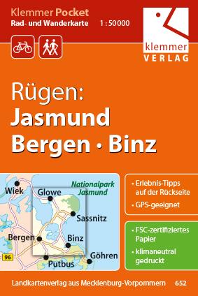 Klemmer Pocket Rad- und Wanderkarte Rügen: Jasmund, Bergen, Binz