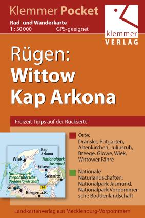 Klemmer-Pocket, Rad- und Wanderkarte Rügen: Wittow, Kap Arkona