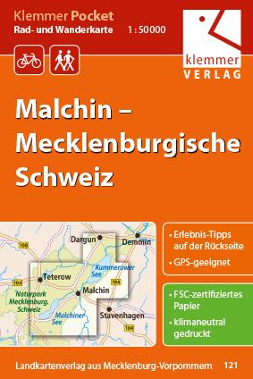 Klemmer Pocket Rad- und Wanderkarte Malchin – Mecklenburgische Schweiz
