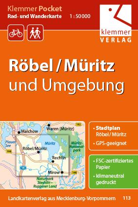 Klemmer Pocket Rad- und Wanderkarte Röbel/Müritz und Umgebung