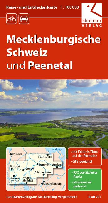 Reise- und Entdeckerkarte Mecklenburgische Schweiz und Peenetal