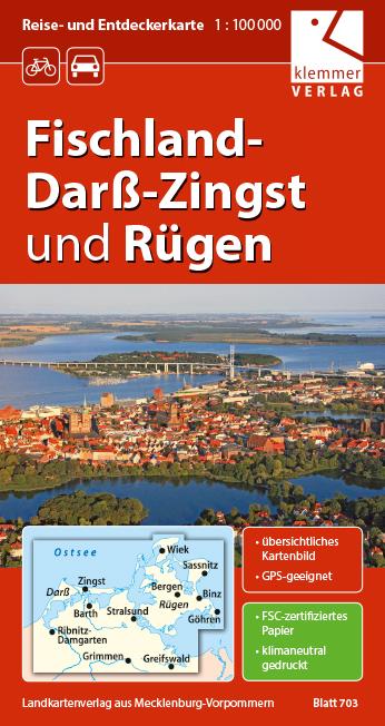 Reise- und Entdeckerkarte Fischland-Darß-Zingst und Rügen