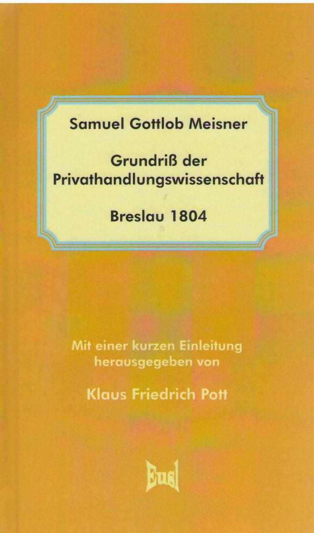 Grundriß der Privathandlungswissenschaft (Breslau 1804)