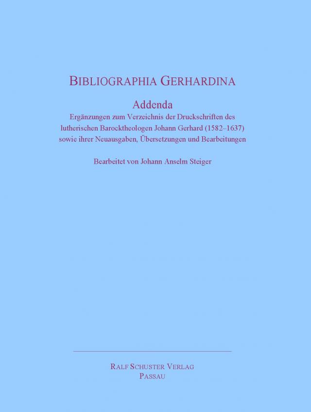 Bibliographia Gerhardina. Addenda.