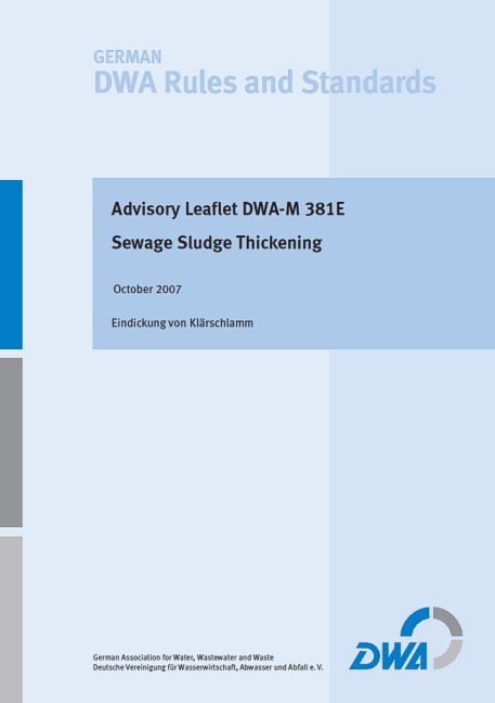 Advisory Leaflet DWA-M 381E Sewage Sludge Thickening