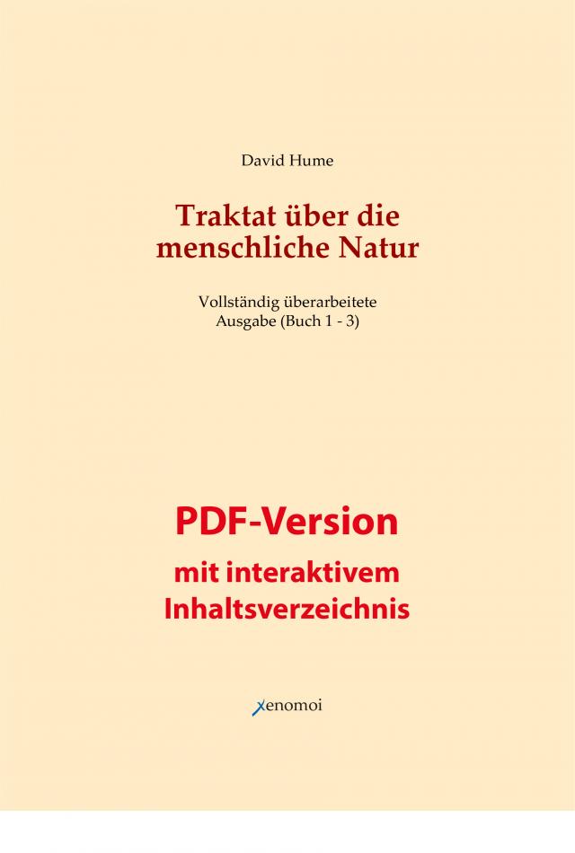 Traktat über die menschliche Natur. Buch 1 - 3 (PDF-Version / vollständige Ausgabe)