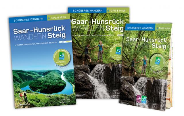Saar-Hunsrück-Steig - Start-Set mit den offiziellen Wanderführern und Extra-Faltkarte für die neue Trasse. Geprüfte GPS-Daten und Smartphone-Anbindung.