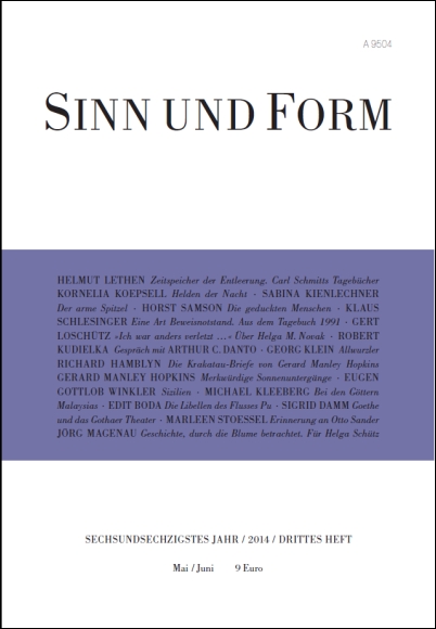 Sinn und Form 3/2014