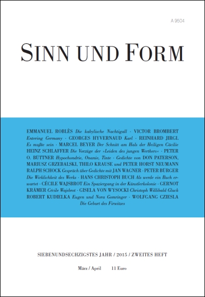 Sinn und Form 2/2015