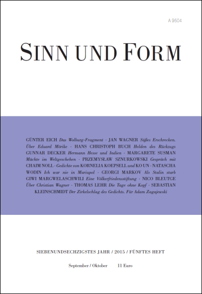 Sinn und Form 5/2015