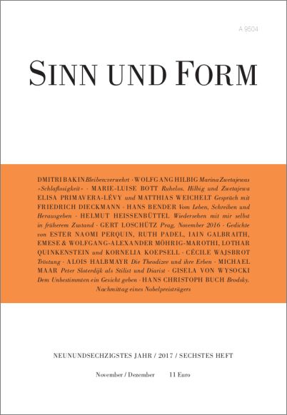 Sinn und Form 6/2017