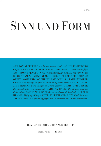 Sinn und Form 2/2018