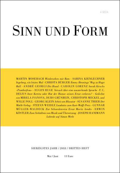 Sinn und Form 3/2018