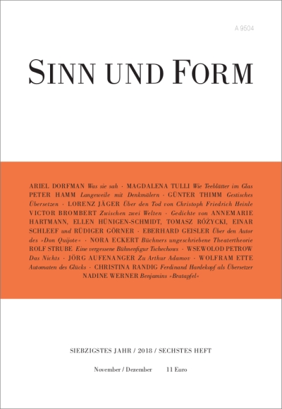 Sinn und Form 6/2018