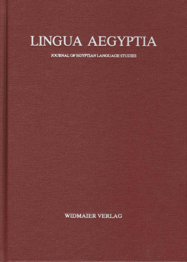 Lingua Aegyptia Bd. 25 (2017)
