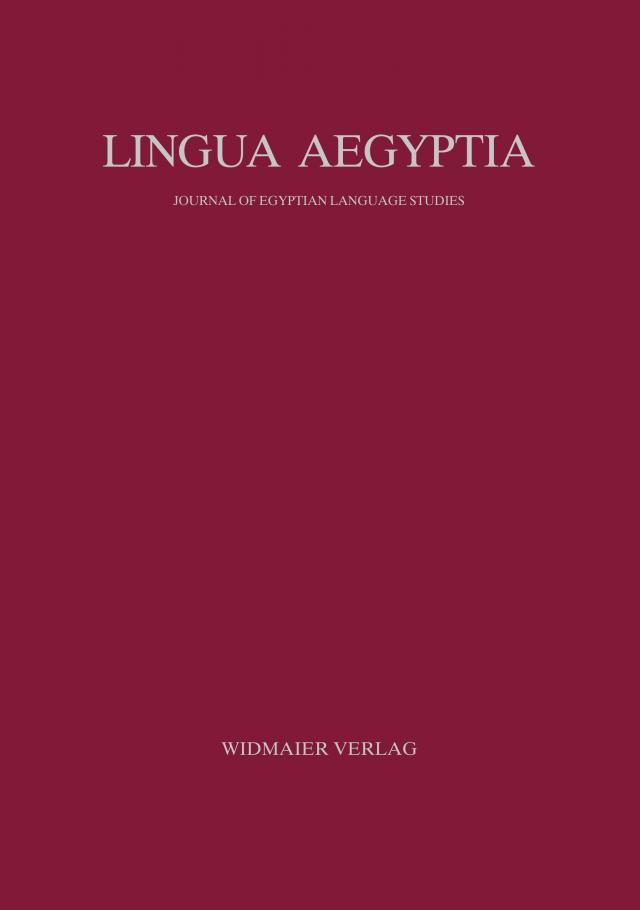 Lingua Aegyptia Bd. 30 (2022)
