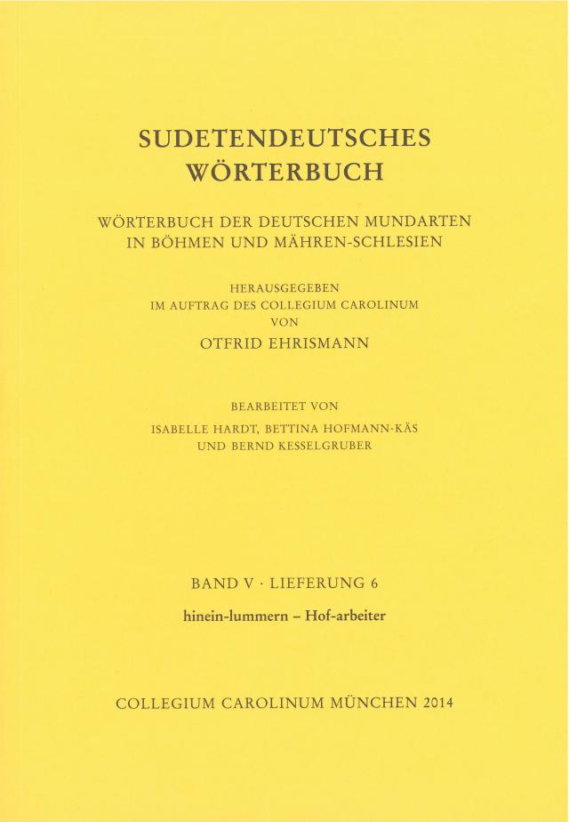 Sudetendeutsches Wörterbuch. Band V, Lieferung 6
