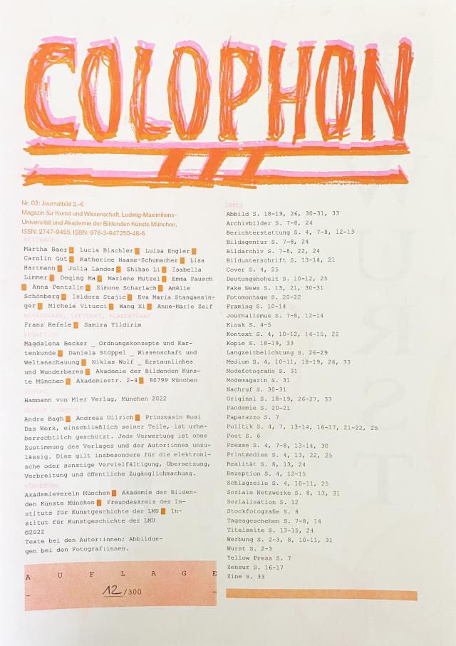 colophon No. 3: Journalbild