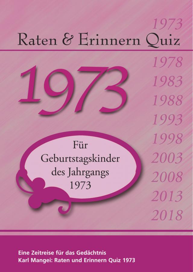Raten und Erinnern Quiz 1973