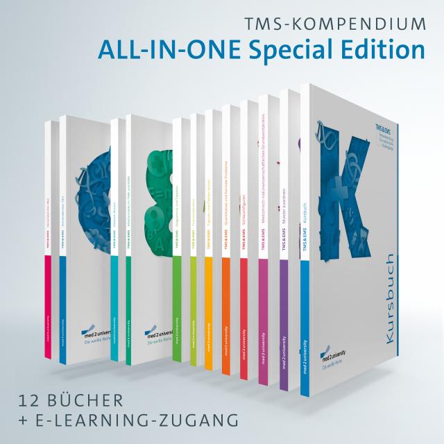 TMS Vorbereitung 2024 | med2university Kompendium-ALL-IN-ONE-Special-Edition | 8 Übungsbücher + 2 TMS Lehrbücher + 4 Simulationen + E-Learning