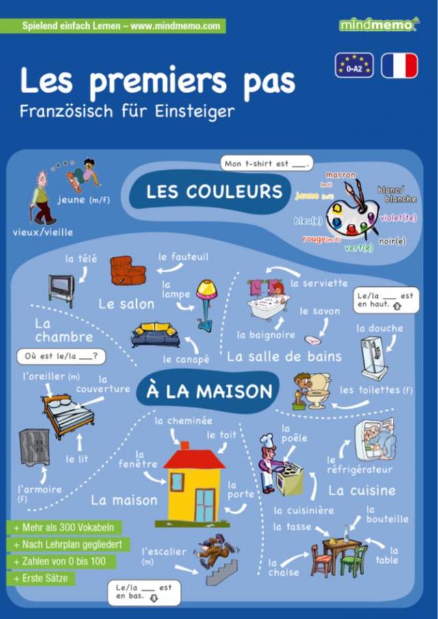 mindmemo Lernfolder - Les premiers pas - Französisch für Anfänger - spielend französisch lernen
