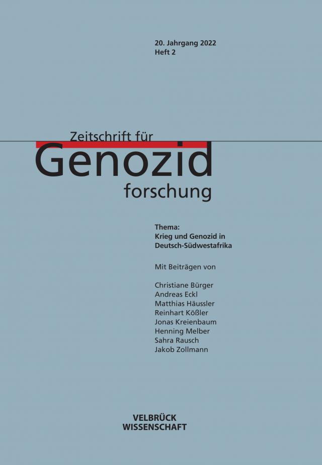 Zeitschrift für Genozidforschung. 20. Jg. 2022, Heft 2