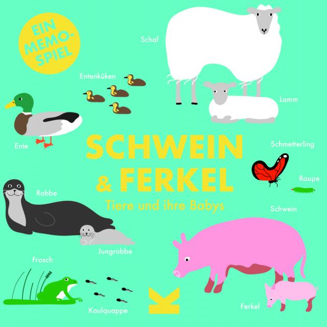 Schwein & Ferkel: Tiere und ihre Babys (Ein Memo-Spiel)
